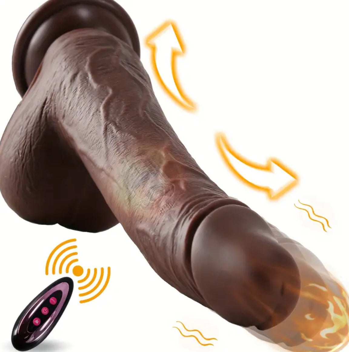 Vibratore a spinta dildo sex toys con rotazione e riscaldamento