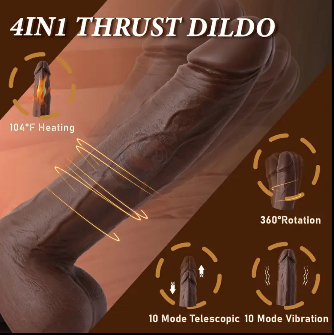 Vibratore a spinta dildo sex toys con rotazione e riscaldamento